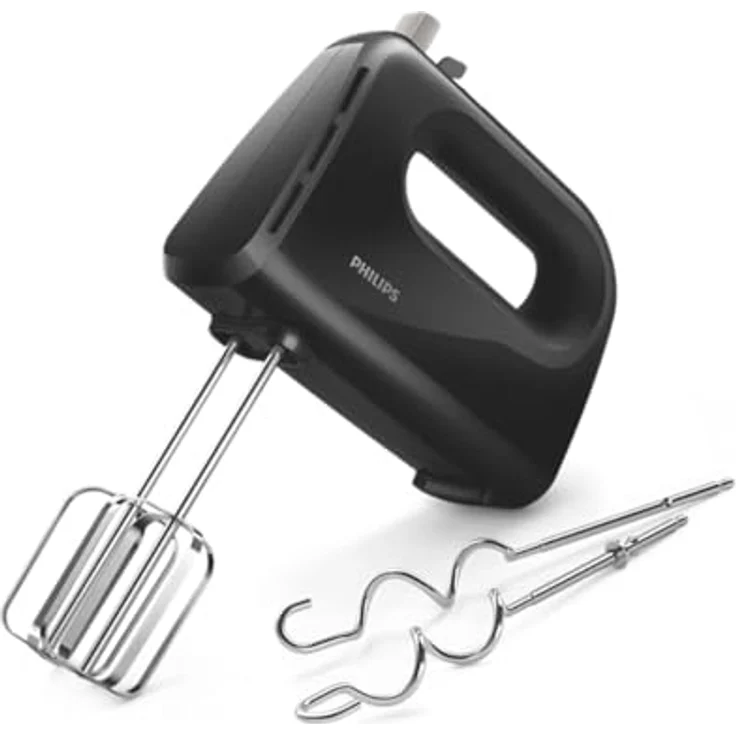 Philips Elektromixer HR3705/10, 300 W Handmixer mit 5 Geschwindigkeiten und Turbo, Weiß – Bild 1