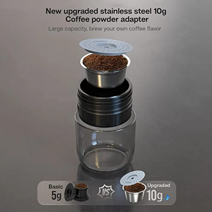 HIBREW Espressomaschine H4A, Tragbare Kaffeemaschine, 12V Kaffeemaschine, 15 bar Druck, Schwarz – Bild 2