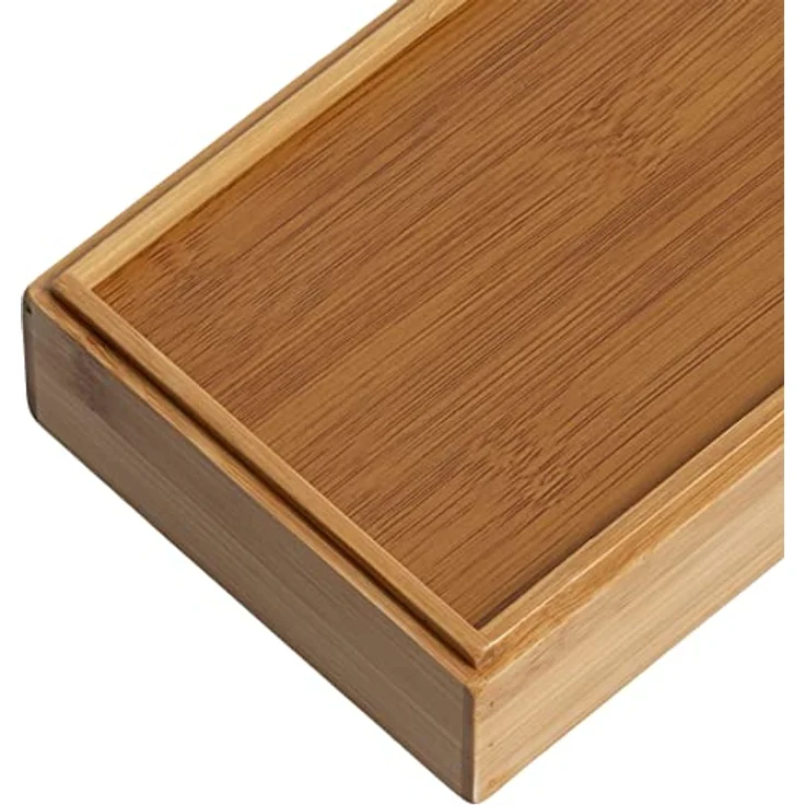 Zeller 13318 Ordnungsboxen-Set, 2-tlg., Bambus, ca. 14,5 x 11 x 10 cm, stapelbares Box-Set für Haushalt, Büro und Bad – Bild 2