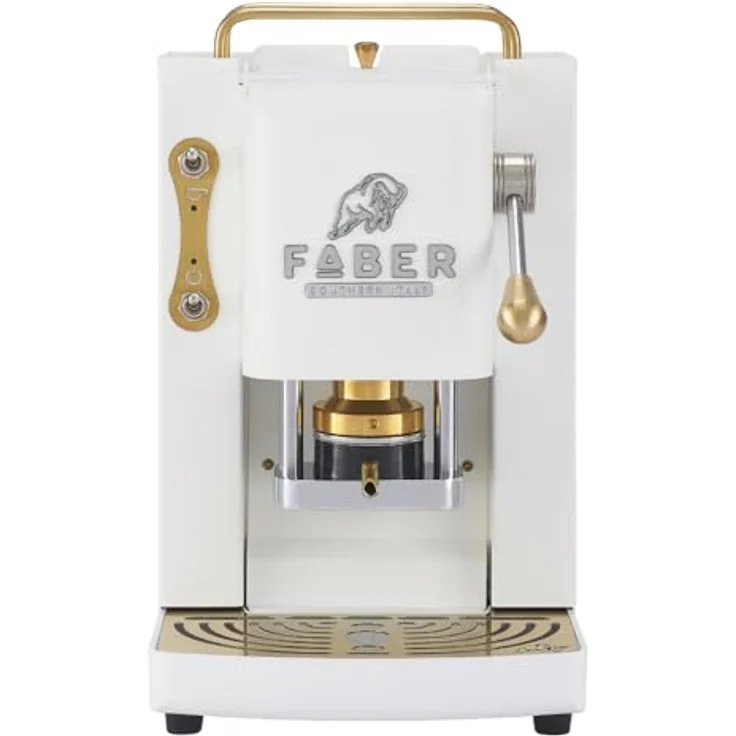 Faber Coffee Machines Pro Deluxe 3.0, Kaffeepadmaschine in Messing mit ESE-Pads und hochwertigem 3D-Logo, Glas-Wassertank – Bild 2