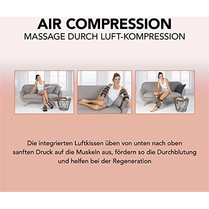 MAXXMEE Venentrainer Venen-Massagegerät Luftkompression & Wärme 2 Stufen, kabellos, Schwarz – Bild 5