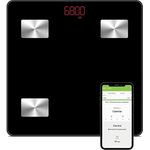 NK Intelligente Personenwaage, Bluetooth V4.0, Digital, Dualfrequenz, Gewicht Bad, BIA-Technologie, LCD-Display, Batterie 3 x AAA, Muskelfettmessgerät, BMI/BMR, Stoffwechselalter