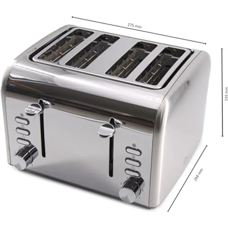 LITTLE BALANCE 8698 Toaster, 4 XXL-Schlitze, 2-in-1 mit Grill- und Aufwärmfunktion, Edelstahldesign – Bild 2