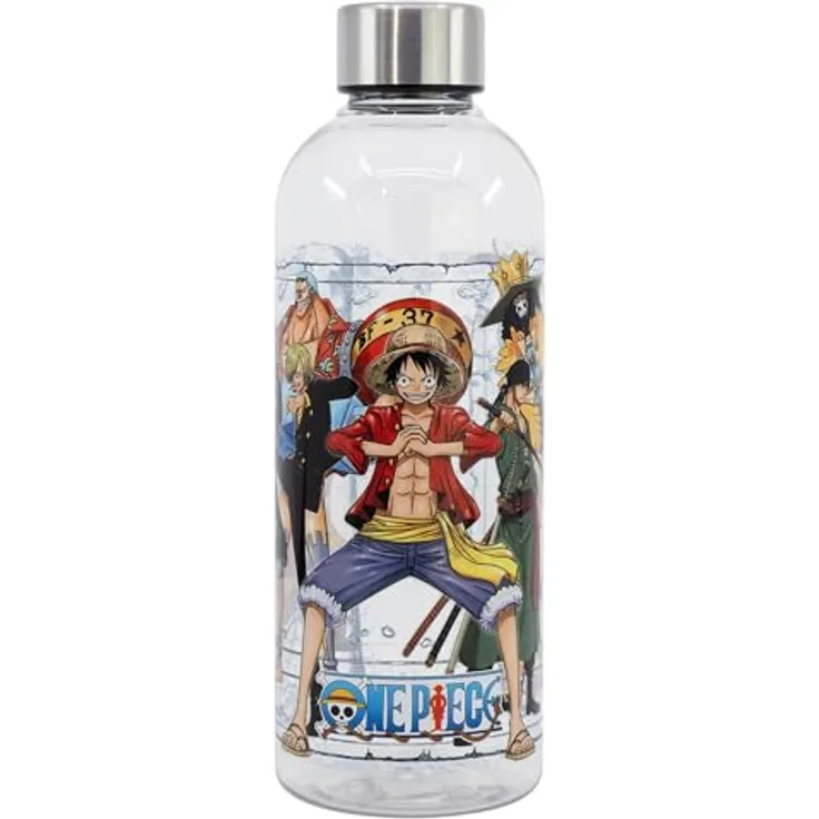 Stor One Piece Trinkflasche, 850 ml Wasserflasche im Anime-Design für Schule & Sport mit Schraubverschluss und Griff