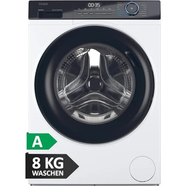 Haier I-PRO SERIE 3 HW81-NBP14939 Frontlader Waschmaschine 8kg mit Dampfprogrammen & Refresh-Programm - A-Effizienz, Inverter-Motor