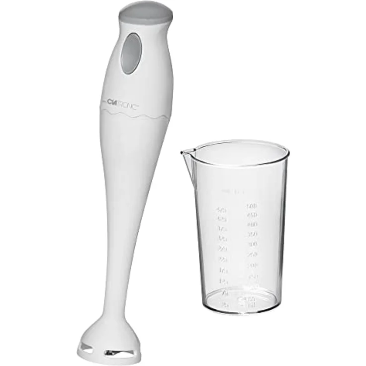 Clatronic Stabmixer/Pürierstab/Blender/Stab-Mixer/Stick/Mixstab SM 3577; Edelstahl-Schlagmesser; für Smoothie, Kürbispüree, Babybrei, Milchshake; mit Mixbehälter (500 ml); 180 Watt; weiß – Bild 2