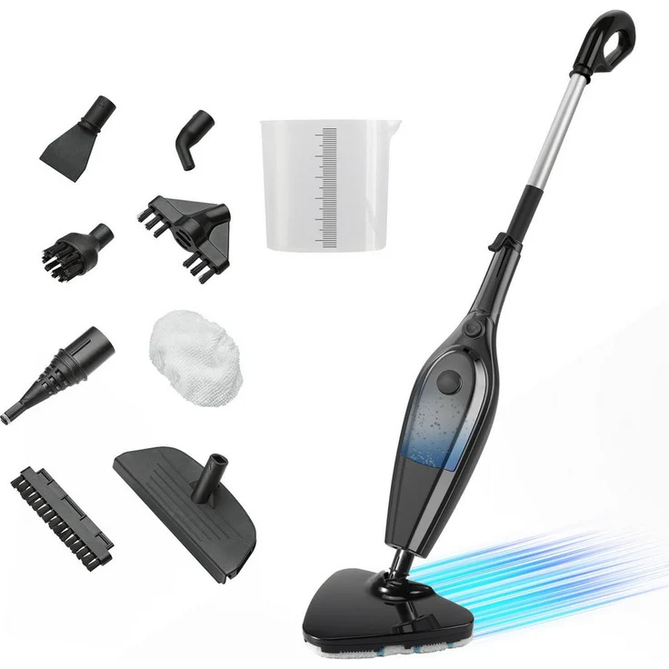 ibettertec Dampfreiniger 9-in-1, 2000 W Dampfmopp mit Mikrofaserpad, 400 ml Wassertank, Hygienische Reinigung ohne Chemie, entfernt 99,9 % Bakterien & Viren, für alle Böden