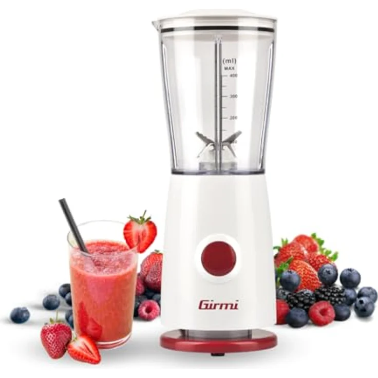 Girmi FR03 Elektrischer Standmixer, 170 W, 4 Edelstahlklingen, 500 ml, Weiß – Bild 2
