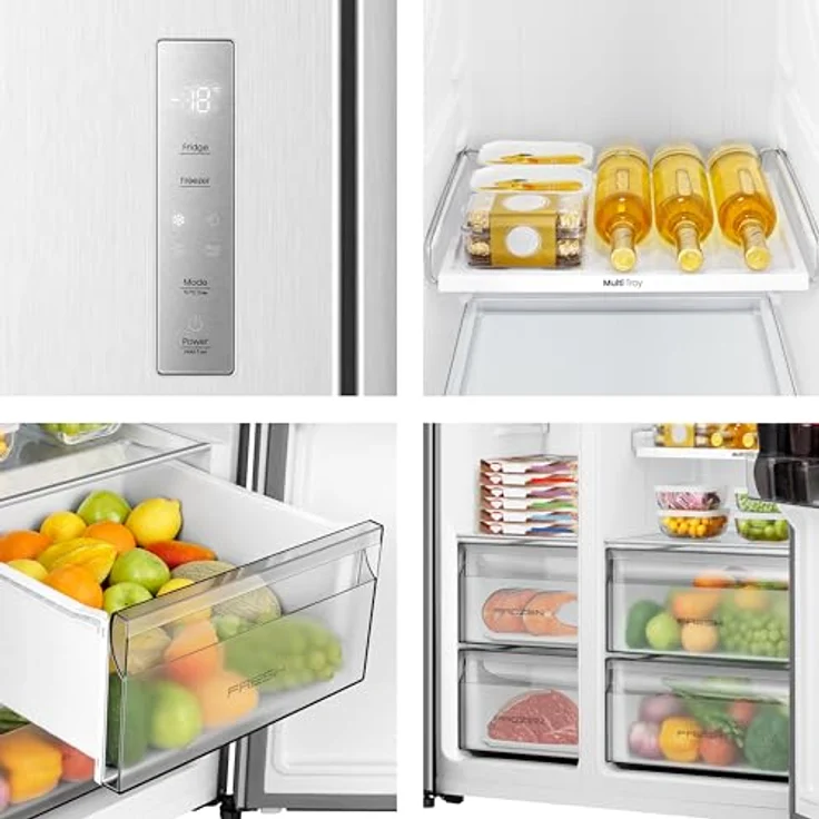 Hisense RS3P558NEIE, Side-by-Side Kühl-/Gefrierkombination, 544 Liter, NoFrost Plus, Silber, 197 l Gefriervolumen, LED-Innenbeleuchtung – Bild 13