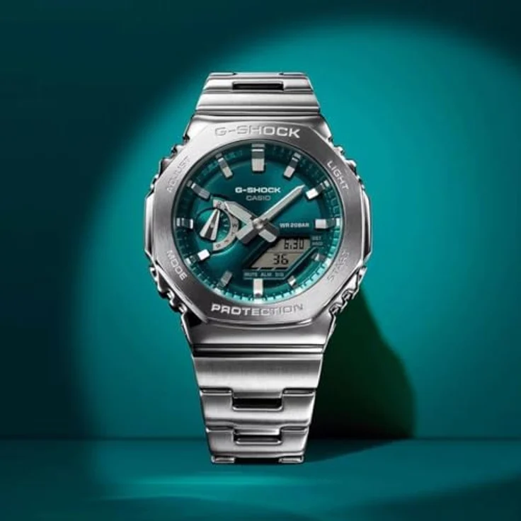 Casio GM-2110D-3A1ER G-Shock, Armbanduhr aus Stahl in Petrol, lässiger und klassischer Stil – Bild 5