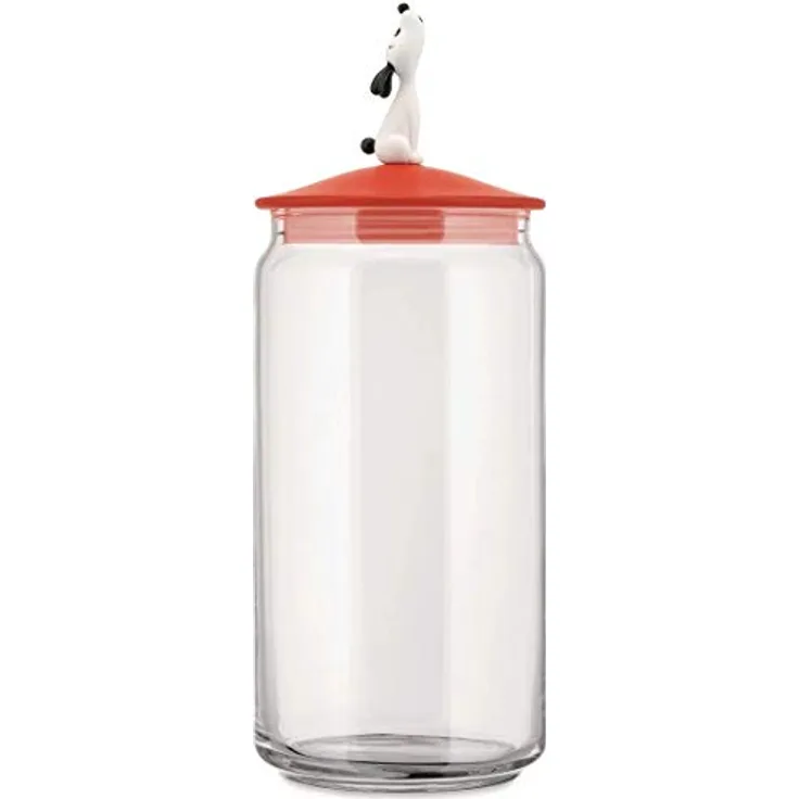 Alessi Lula' Jar, Einmachglas mit Hunde-Motiv, Rot