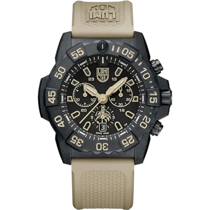 Luminox Herren Chronograph Schweizer Quarzwerk Uhr mit Gummi Armband XS.3590.NSF.Set