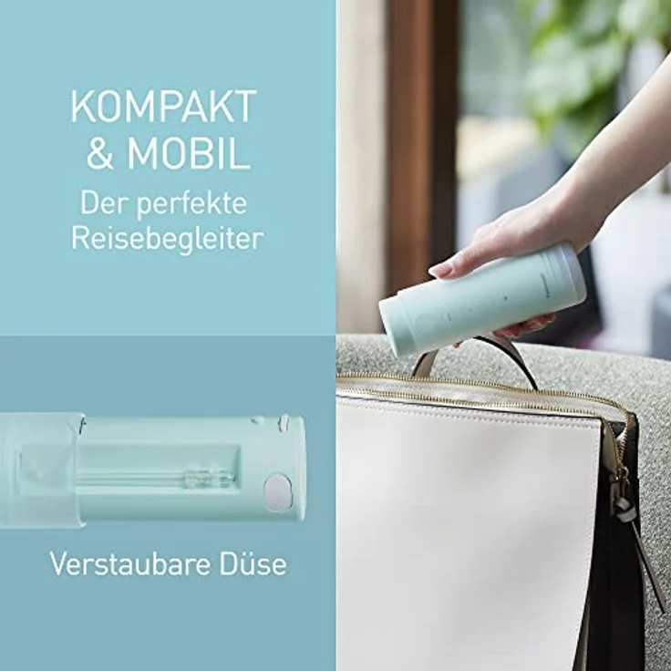 Panasonic EW-DJ4B Reise-Munddusche, Wiederaufladbare mit Ultraschalltechnologie, 150 ml Wassertank, Schnelles Aufladen in 1 Stunde, Mintgrün-weiß – Bild 3