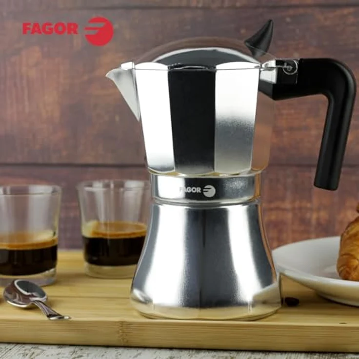 Fagor Cupy, Italienische Kaffeemaschine aus Aluminium, 12 Tassen, für alle Herdarten geeignet, thermoisolierender Nylongriff, langlebige Silikondichtung – Bild 5