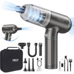 MECO Handstaubsauger 4-in-1 Kabellos Handstaubsauger, 120W, 18Kpa HEPA Autostaubsauger Druckluft 3-Gang, Grau