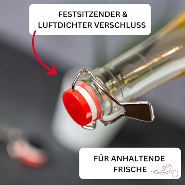 Westmark 3 Flaschen-Hebelverschlüsse, Mit Silikondichtung, Stahl, Rot-Weiß-Schwarz, 44402280 – Bild 4