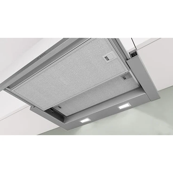 Bosch Flachschirmhaube Serie 2 DFL063W57, grau-metallic, 2 Leistungsstufen, abluft- oder umluftbetrieb, 351 m³/h, 2 x 1,5 W LED-Beleuchtung – Bild 7