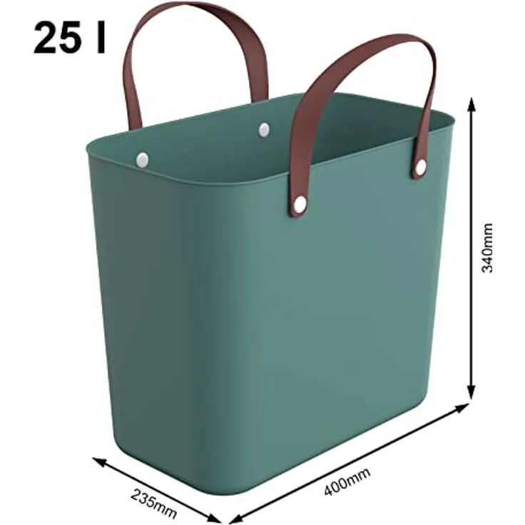 Rotho Albula Einkaufskorb 25l, Kunststoff (PP recycelt), grün, 25l – Bild 3