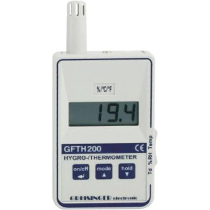 Greisinger GFTH 200 Luftfeuchtemessgeraet (Hygrometer) 0% rF 100% rF Taupunkt-/Schimmelwarnanzeige – Bild 1