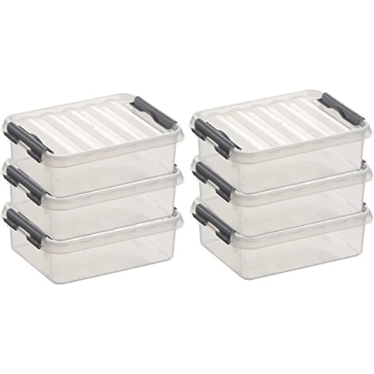 SUNWARE Q-Line Box, Vorratsdose 1 Liter, transparent/silber, 200 x 150 x 60 mm, lebensmittelecht