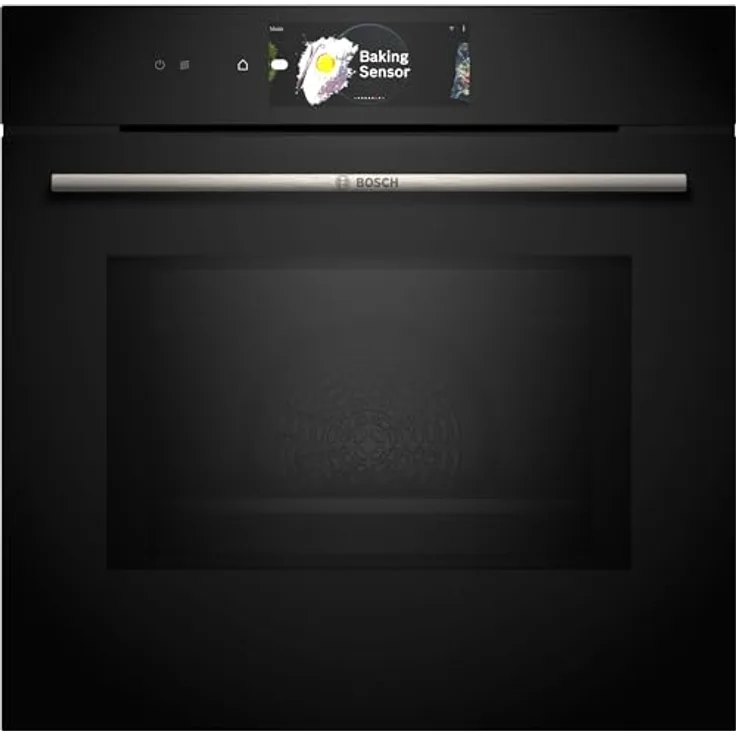 Bosch HMG778NB1 Einbau-Backofen Serie 8, Integrierbarer Backofen 60 x 60cm, Mikrowellenfunktion, TFT-Touchdisplay Pro, Heißluft sanft, Boost-Funktion, Schwarz
