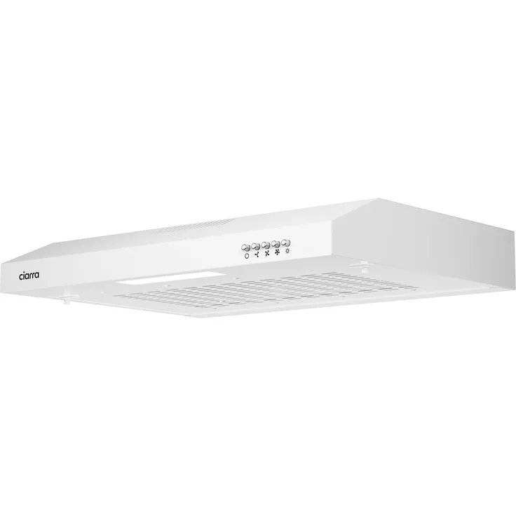 CIARRA CAW6903A Unterbauhaube 60cm, Einbau-Dunstabzugshaube mit 220 m³/h und 3 Stufen, weiß, Umluft/Abluft