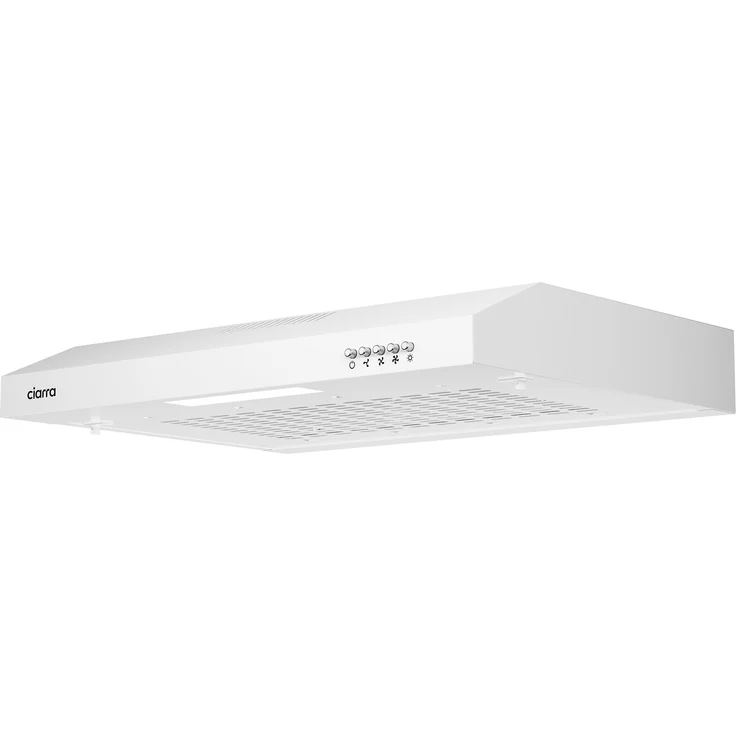 CIARRA CAW6903A Unterbauhaube 60cm, Einbau-Dunstabzugshaube mit 220 m³/h und 3 Stufen, weiß, Umluft/Abluft
