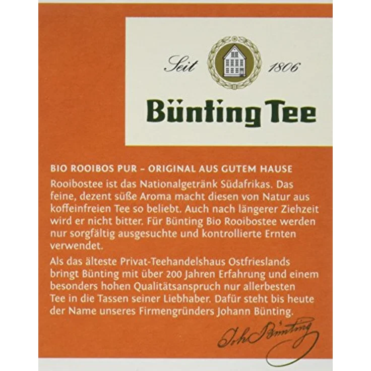 Bünting Tee Bio Rooibos Pur, 20 Tassenbeutel – Bild 2