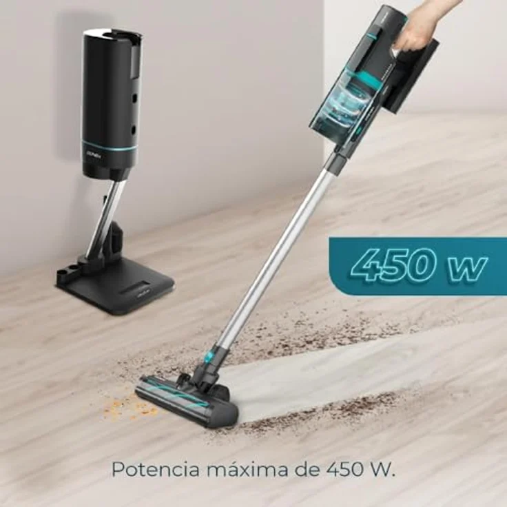 Cecotec Staubsauger Vertikalsauger Conga Rockstar 10000 Nebula Station, 450W, ForceSonic-Technologie 30 kPa, Selbstreinigende Basis, Jalisco-Bürste, Ausziehbares, Lithium-Ionen-Akku, 3-in-1, Parallel Cyclone System – Bild 2