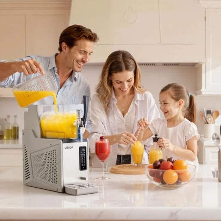 VEVOR Slush Maschine X-30, 3 L Eisbereiter mit Selbstreinigungsfunktion, 350 W für Frozen Margaritas und Shakes, transparentes Polycarbonat, weiße LED-Beleuchtung – Bild 8