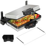 Scheffler Kontaktgrill Optigrill Elektrogrill 3 in 1 Multigrill 2000W Grill, Antihaftbeschichtet, Edelstahl Tischgrill - 2000,00 W