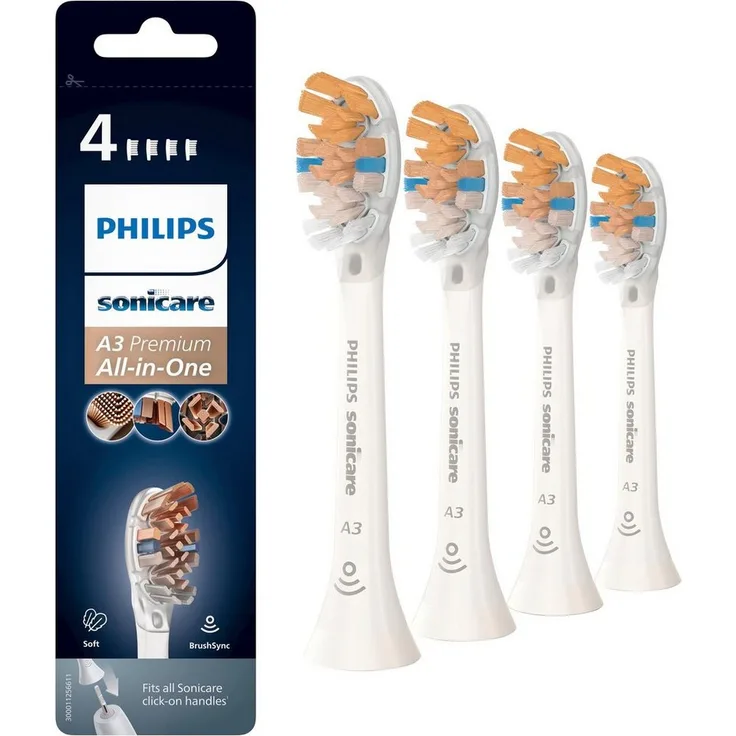 Philips Sonicare A3 Premium All-in-One Aufsteckbürsten, Standardgröße, BrushSync-fähig