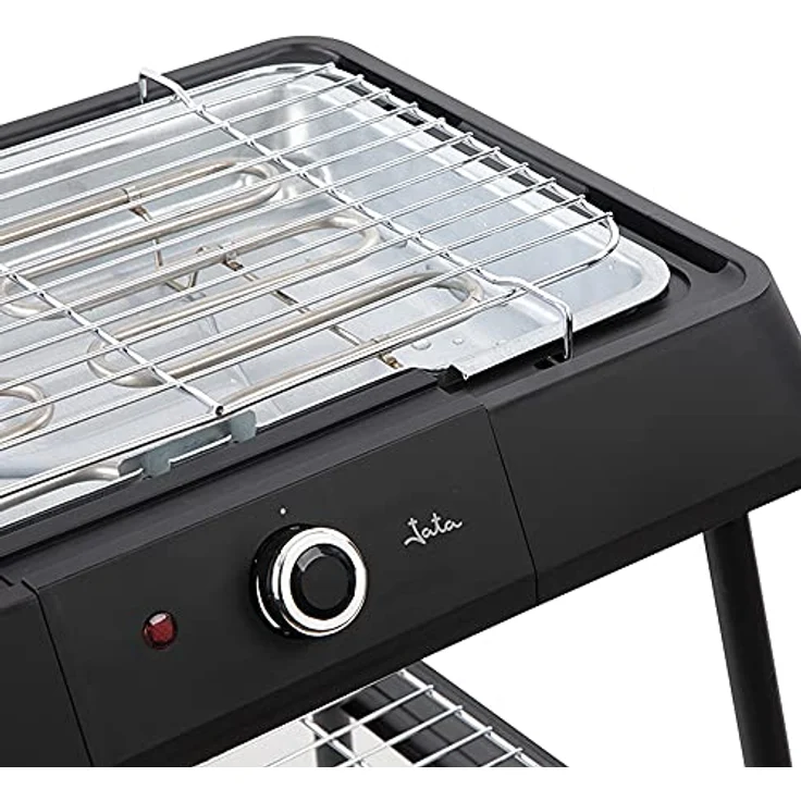 Jata JEBQ1001 Elektrischer Grill mit 2 Kochmöglichkeiten, 2 Höhen, abnehmbar, 400 x 230 mm, 2.200 W, Schwarz – Bild 4