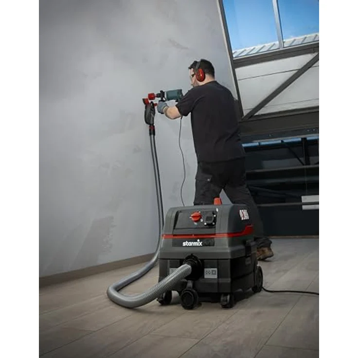 Starmix ISC L-1418 Mono, Industriestaubsauger Staubklasse L mit 18L Behälter, 270 mbar Unterdruck, 69 l/s, manuell aktivierbare Filterabreinigung, kompatibel mit Dustfixx Vorabscheider – Bild 4