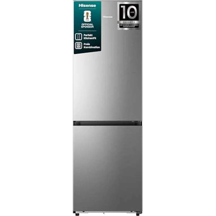Hisense RB3K330SAIC, Freistehende Kühl-Gefrierkombination, 330 l, Energieeffizienzklasse C, Edelstahl – Bild 2