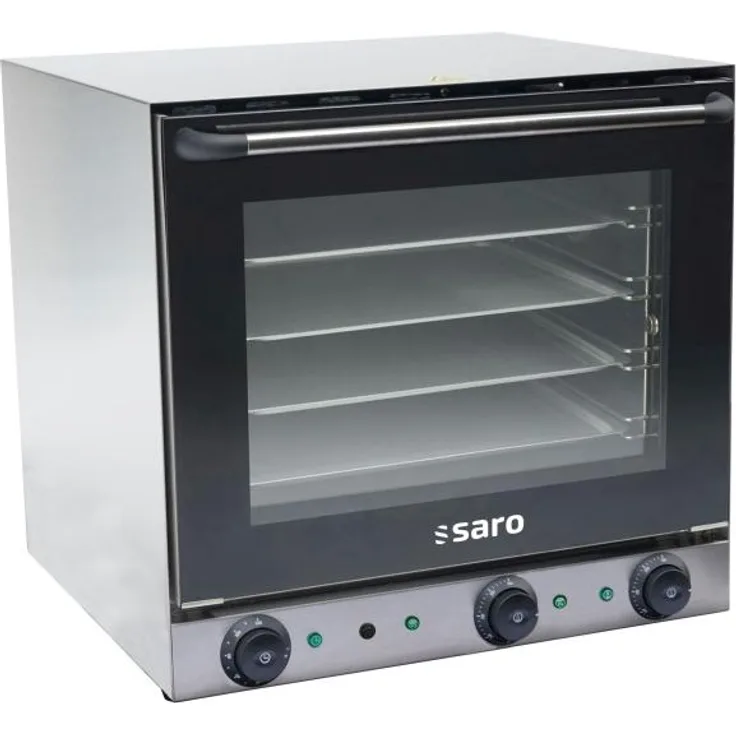 SARO Heißluftofen THOR, 62 L Edelstahl-Minibackofen mit Timer und doppelverglaster Tür