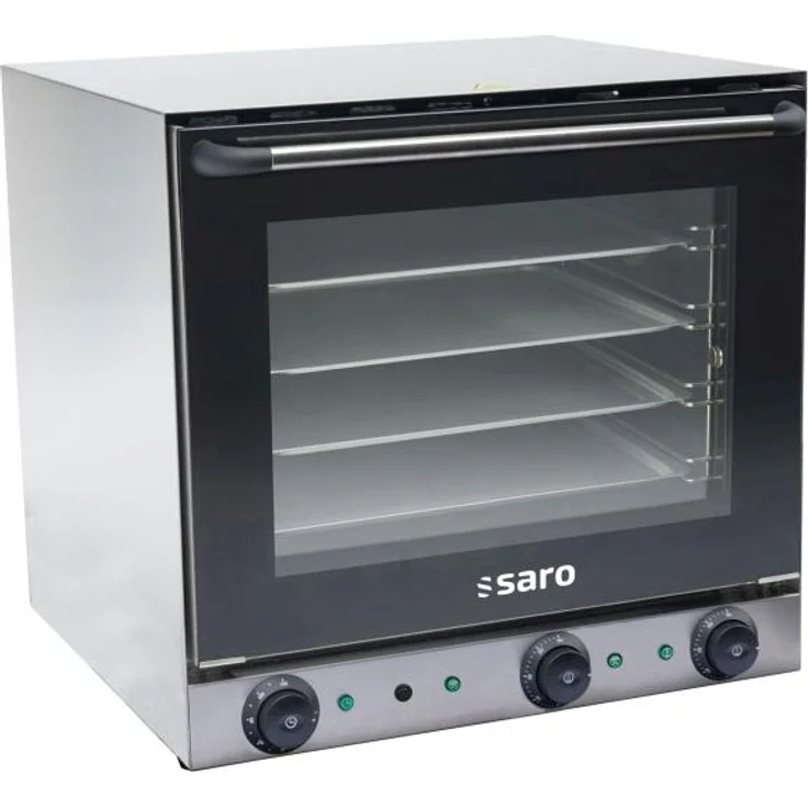 SARO Heißluftofen THOR, 62 L Edelstahl-Minibackofen mit Timer und doppelverglaster Tür