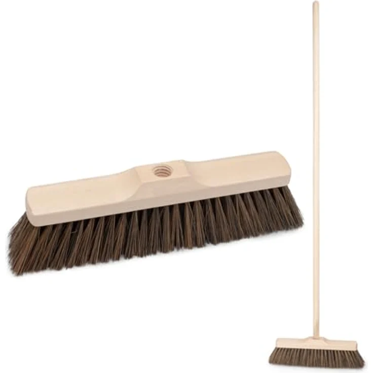 woplus Zimmerbesen 30 cm mit 120 cm Buchenholzstiel – ergonomischer Kehrbesen mit 22 mm Gewinde und weichen PET-Borsten für empfindliche Böden – Bild 1