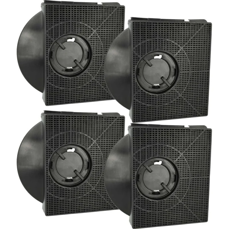 Vhbw Aktivkohlefilter 4x für Elica Circus, ciak std GR/A/56, count st WH/F/90, Dunstabzugshaube - 21,3 x 20,7 x 4,1 cm, effektive Geruchsfilterung