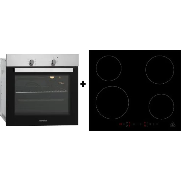Respekta autarker Einbaubackofen mit Induktionskochfeld, edelstahl, 56 Liter Garraum, Touch Control – Bild 1