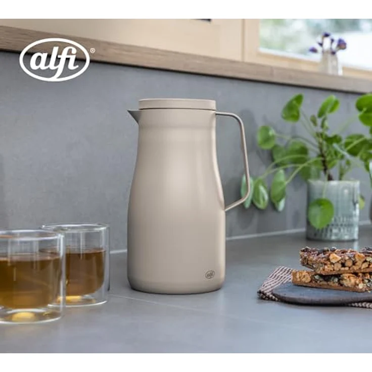 Alfi Isolierkanne Studio Tea, 1 L, beige, doppelwandig, BPA-frei, Vakuum, lebensmittelecht, abnehmbarer Deckel, Schraubverschluss – Bild 2