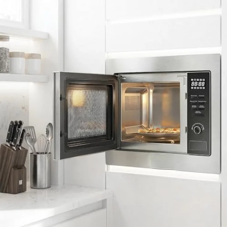 HEINNER HMW-MDBI25GDIX Einbau-Mikrowellenofen – 25L, Digitale Steuerung, 900W Mikrowellenleistung, 1000W Grill, Edelstahl-Design, 21 Automatische Programme, 5 Jahre Garantie – Bild 5
