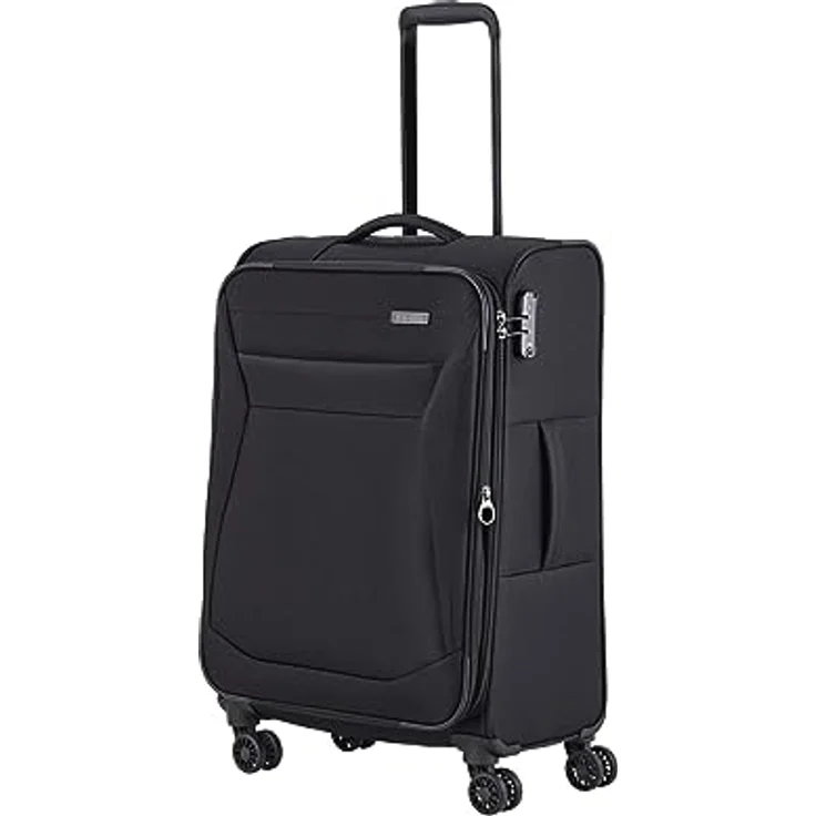 travelite 4-Rad Koffer Größe M Weichschale, Gepäck Serie CHIOS mit Dehnfalte + Kantenschutz, Trolley in zeitloser Optik, 67 cm, 60 - 66 Liter – Bild 1