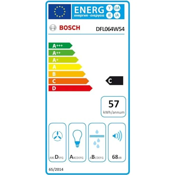 Bosch DFL064W54 Flachschirmhaube, grau-metallic, 60 cm, Abluft- und Umluftbetrieb, 394 m³/h max. Leistung, 3 Stufen, LED-Beleuchtung – Bild 17