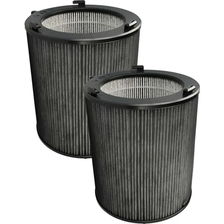 VHBW 2x Kombifilter kompatibel mit Ideal Luftreiniger - Vorfilter + HEPA + Aktivkohle, hohe Filterleistung, 99,97% partikelreduzierend – Bild 1