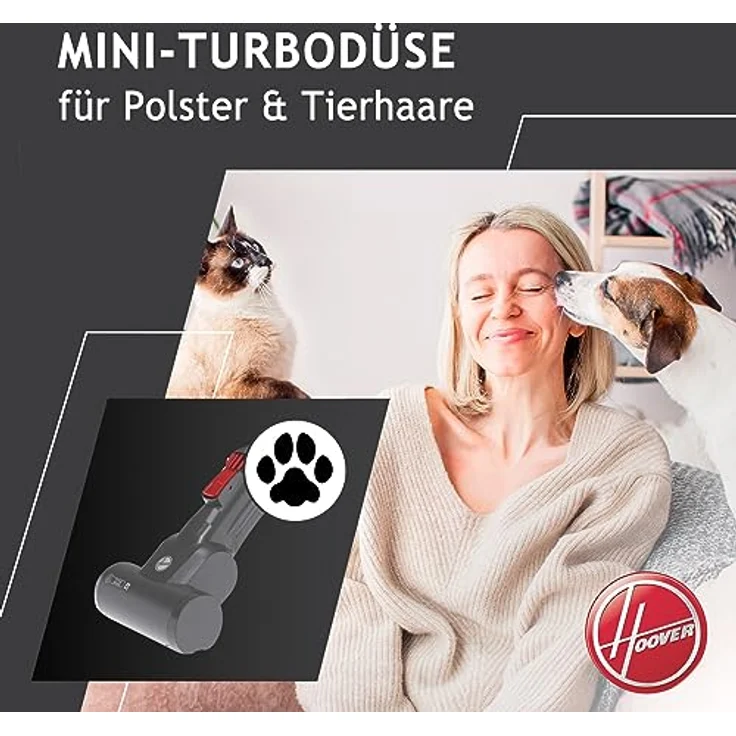 HOOVER HF122GPT 011 Handstaubsauger H-FREE 100 Pets mit Zubehör an Bord und Miniturbo-Düse ideal für Haustierbesitzer, 22 V Li-Ion-Akku – Bild 3