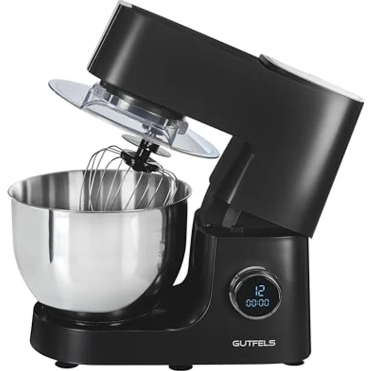GUTFELS Küchenmaschine KITCHEN 5010 | 800 Watt | 6L Edelstahlschüssel | 12 Geschwindigkeiten | Display, silber – Bild 1