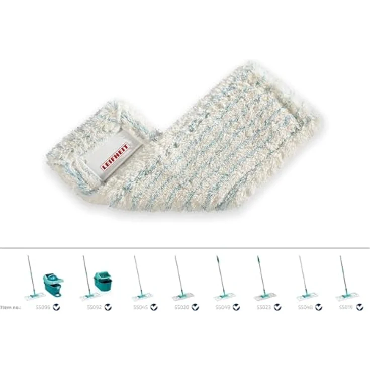 Leifheit Wischbezug Profi cotton plus, aus Baumwoll- und Suprafasern, saugfähiger Bodenwischer Ersatzbezug, Wischer Ersatzbezug für Steinböden und Fliesen – Bild 3