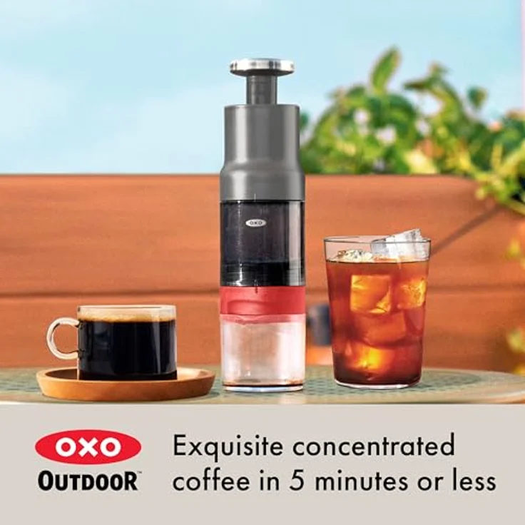 OXO Outdoor Rapid Brewer, tragbarer Kaffeebereiter mit Edelstahlfilter und Reisetasche, brüht in 5 Minuten heiß oder kalt – Bild 2