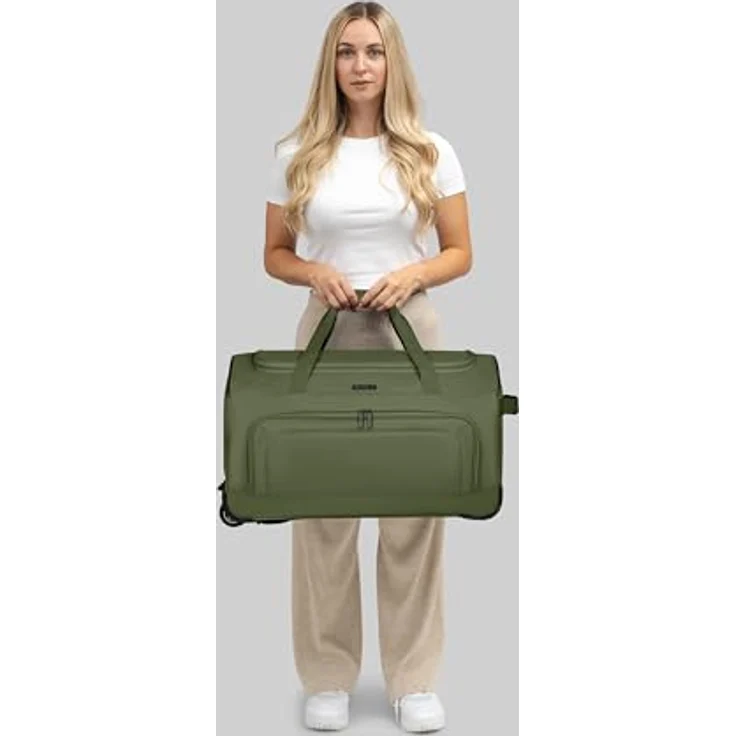 Redolz Duffle Essentials 2 Rollen Reisetasche, 37 cm, Grün, 80 l, arretierbarer Griff und robuste Polyesterbauweise – Bild 5
